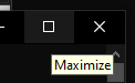 Command Prompt maximize button, in Windows 10